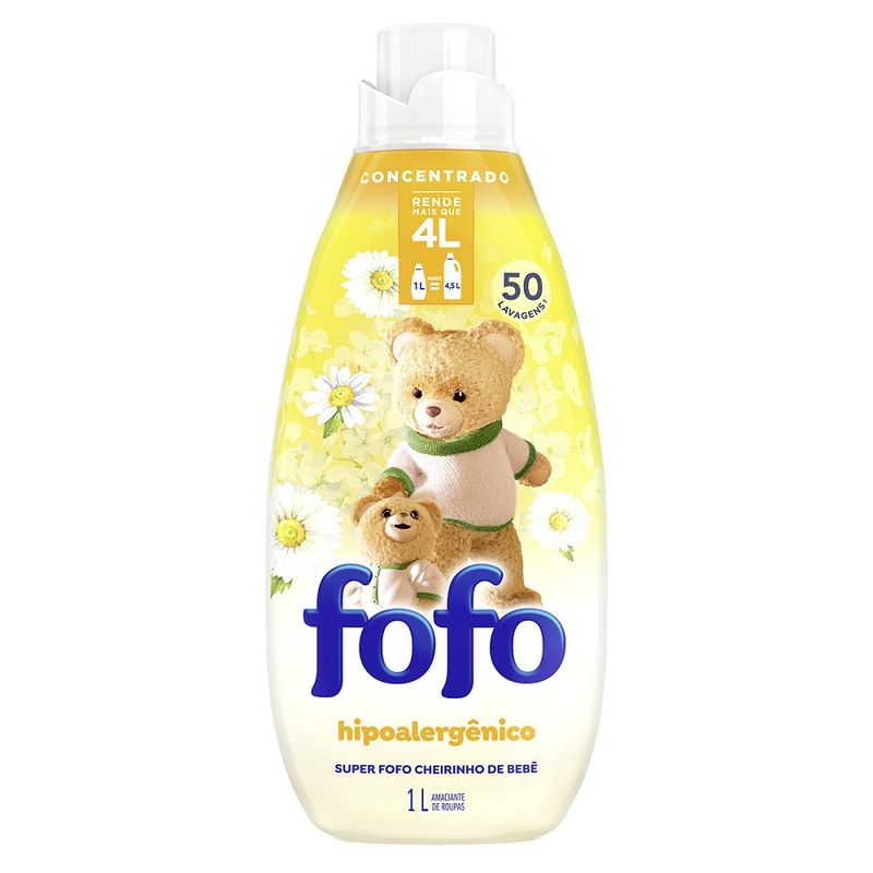 Amaciante Roupa Concentrado Fofo 1l Hipoalerg Cheirinho Bebe (7891150079939)