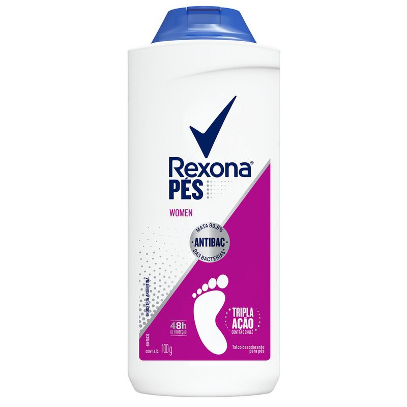 Talco Pés Rexona 100g Efficient Antibac Women (7791293040400)