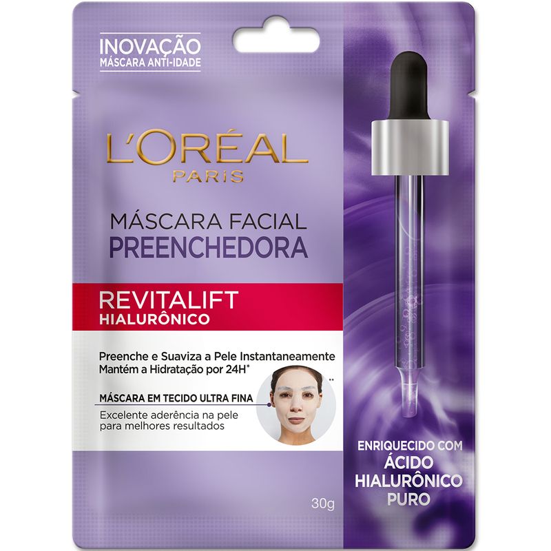 Máscara Facial em Tecido Anti-idade L'Oréal Paris Revitalift Hialurônico, 30g (6923700952094)