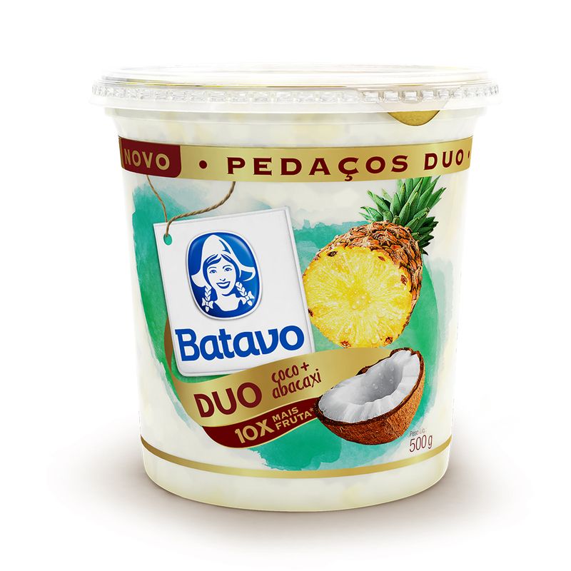 Iogurte Pedaços Fruta Batavo Duo Abacaxi Coco 500g (7891097104398)