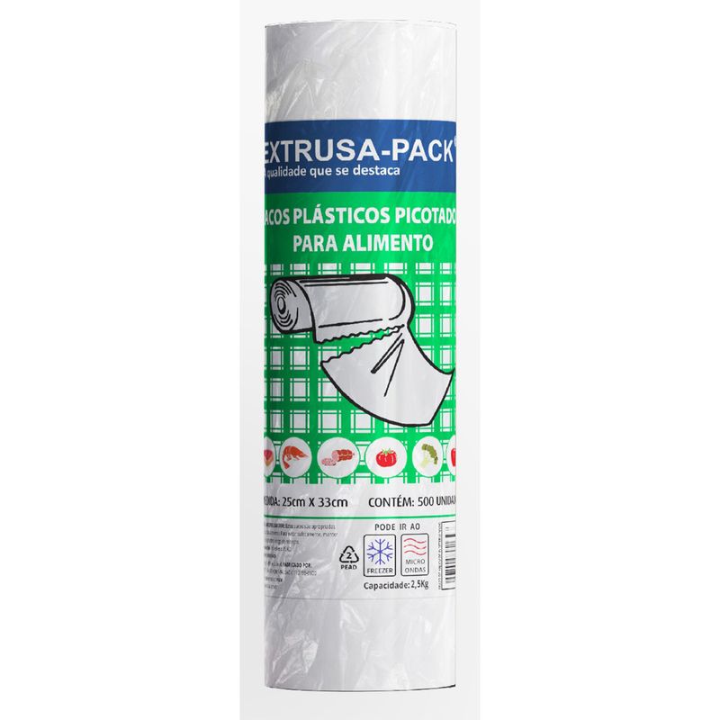 Saco Plástico Picotado Extrusa 25X33cm Com 500 Unidades (7898415551698)