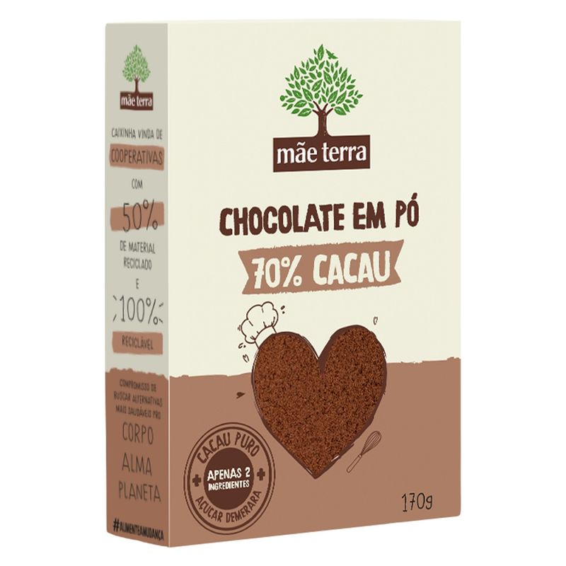 Chocolate Em Pó Mãe Terra 70% Cacau 200g (7891150077607)