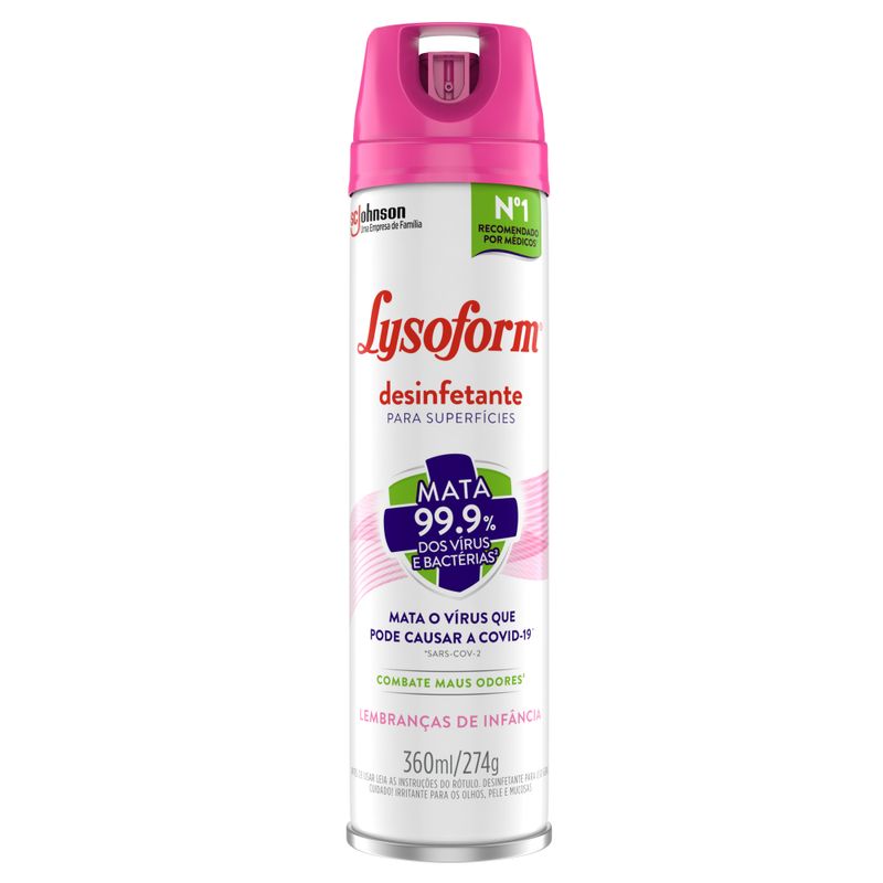Desinfetante LYSOFORM Aerossol Lembrança de Infância 360ml (7894650937747)