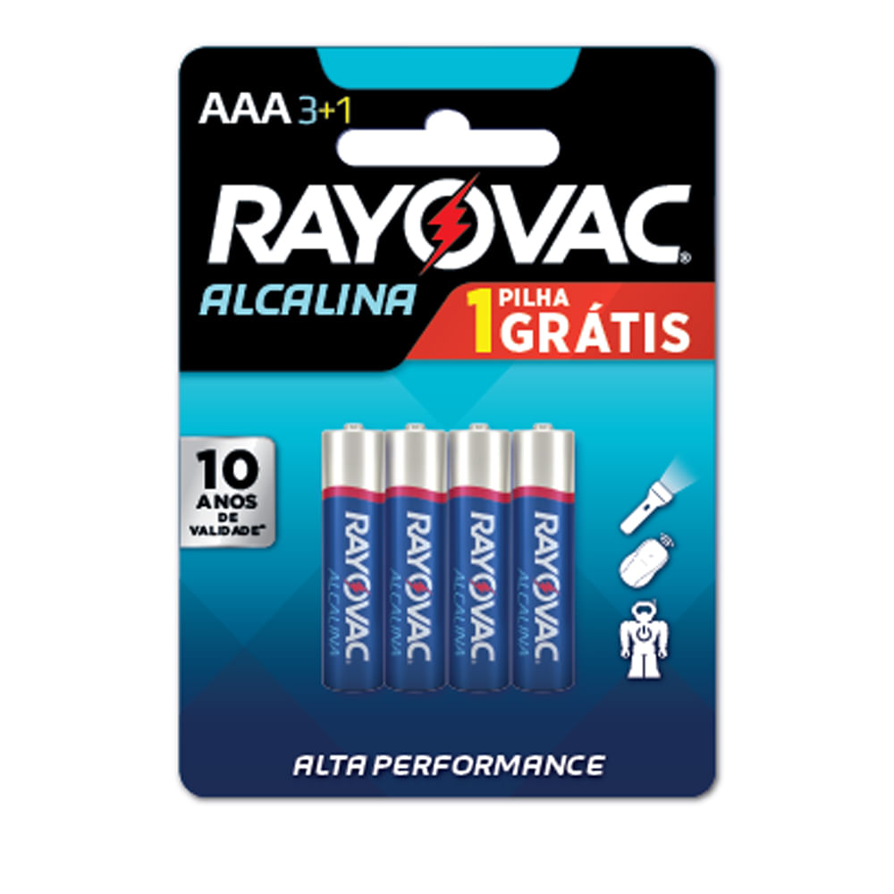 Pilha Rayovac Alcalina Palito Leve 4 Pague 3