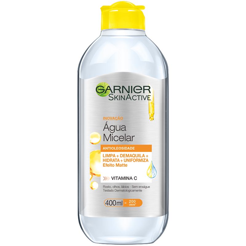 Água Micelar Garnier SkinActive Antioleosidade Vitamina C, 400ml (7899706178150)