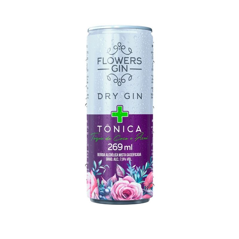 Bebida Mista Florwers Gin Tônica 269ml Lata Coco Açai (7908026900928)