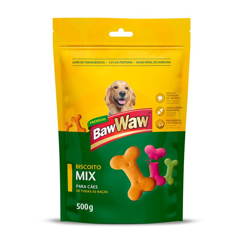 Biscoito mix canino Baw Waw 500g (7899306004347)