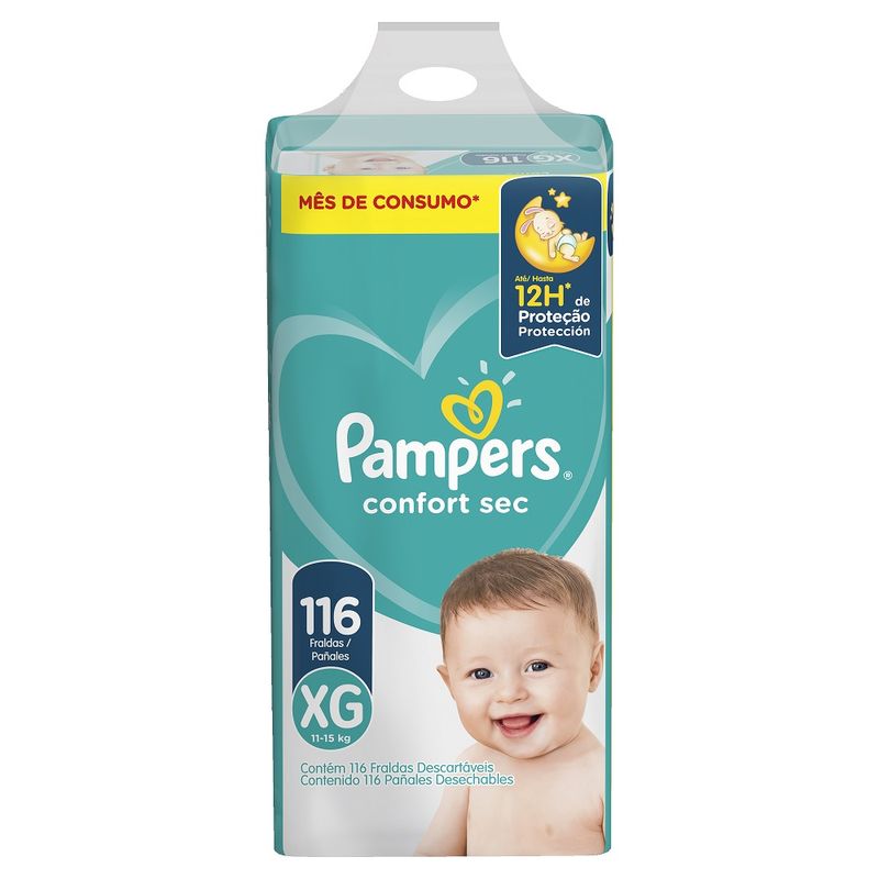 Fralda Pampers Confort Sec XG 116 Unidades (7500435130257)