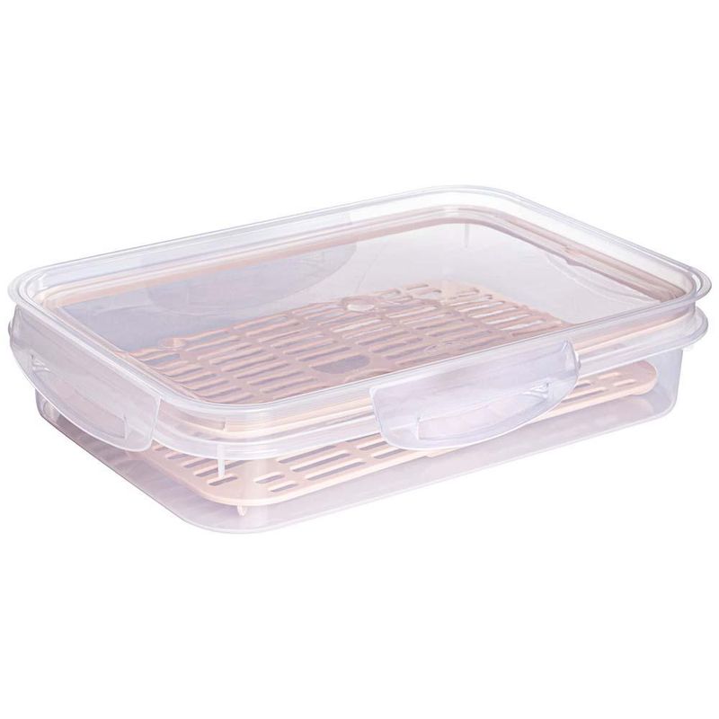 Pote Plastico Retang Trava Mais Plasútil Com Escorredor 11l (7899808870372)