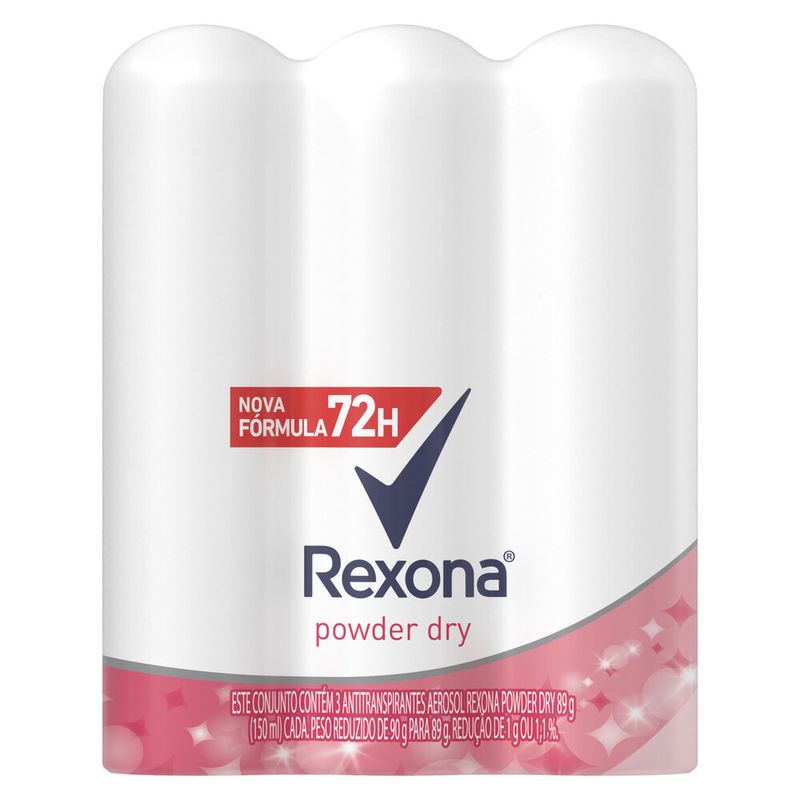 Desodorante Aerosol Rexona 89g Feminino Powder Com 3 (7891150069442)