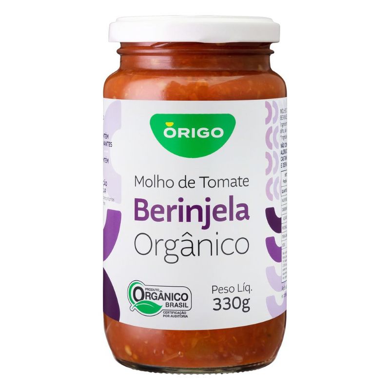 Molho Tomate Orgânico Órigo Berinjela 330g (0602883020252)