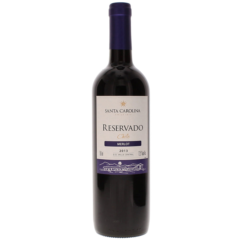 Vinho Chileno Santa Carolina Reserv 750ml Merlot