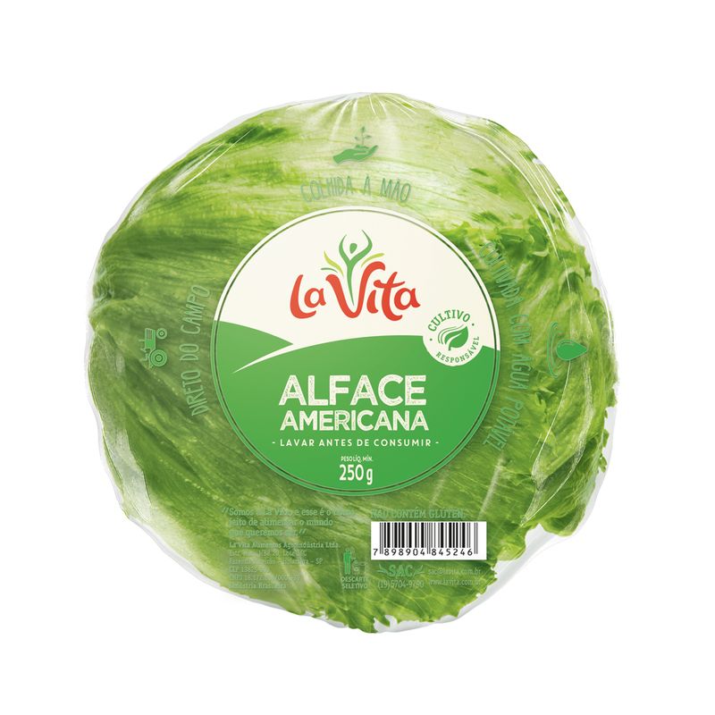 Alface Americana Bola La Vita Bandeja 250g (7898904845246)
