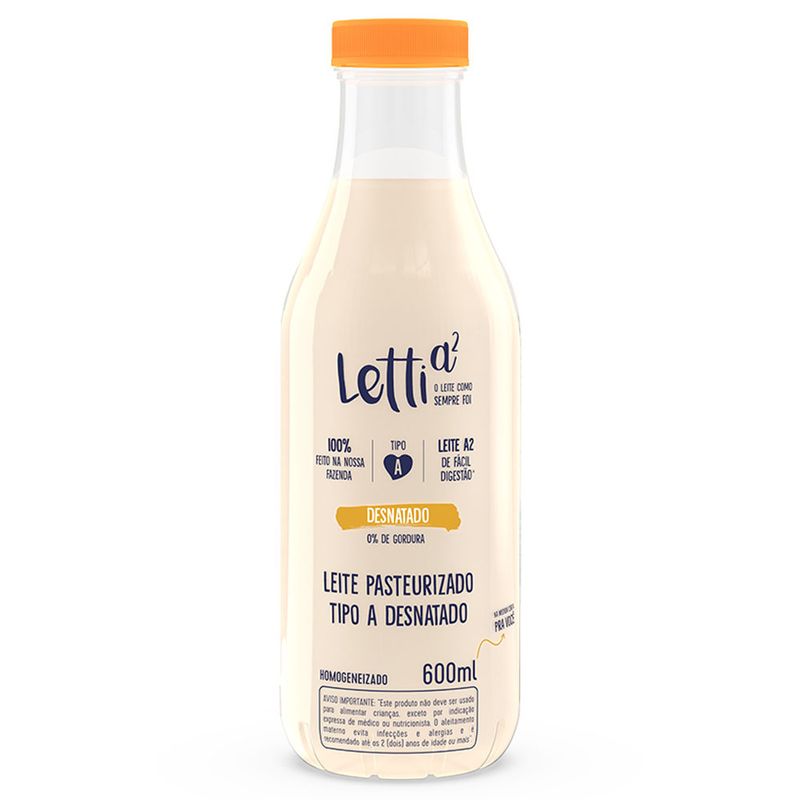 Leite Pasteurizado Letti Desnatado 600ml Garrafa (7898925856979)