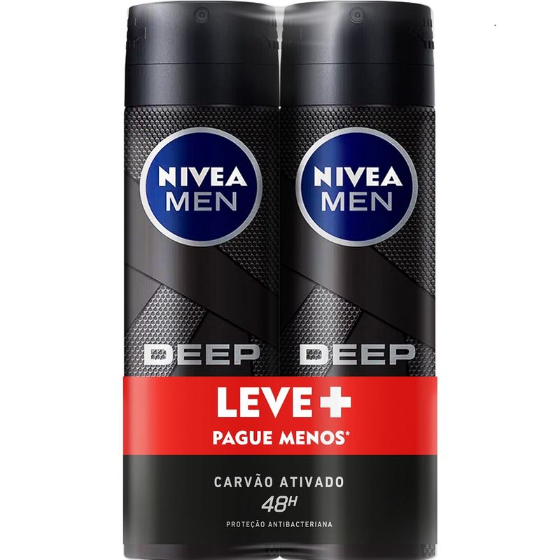 NIVEA Men Desodorante Aerosol Deep 150ml Com 2 Un L+P- (4005900905956)