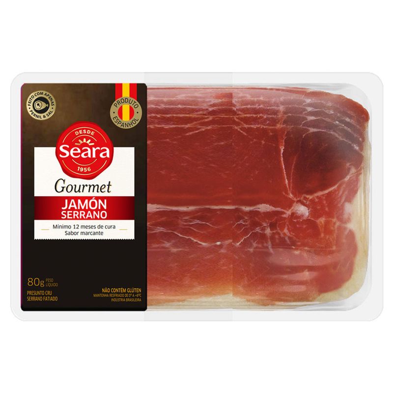 Presunto Cru Serrano Seara 80g Fatiado (7894904265770)