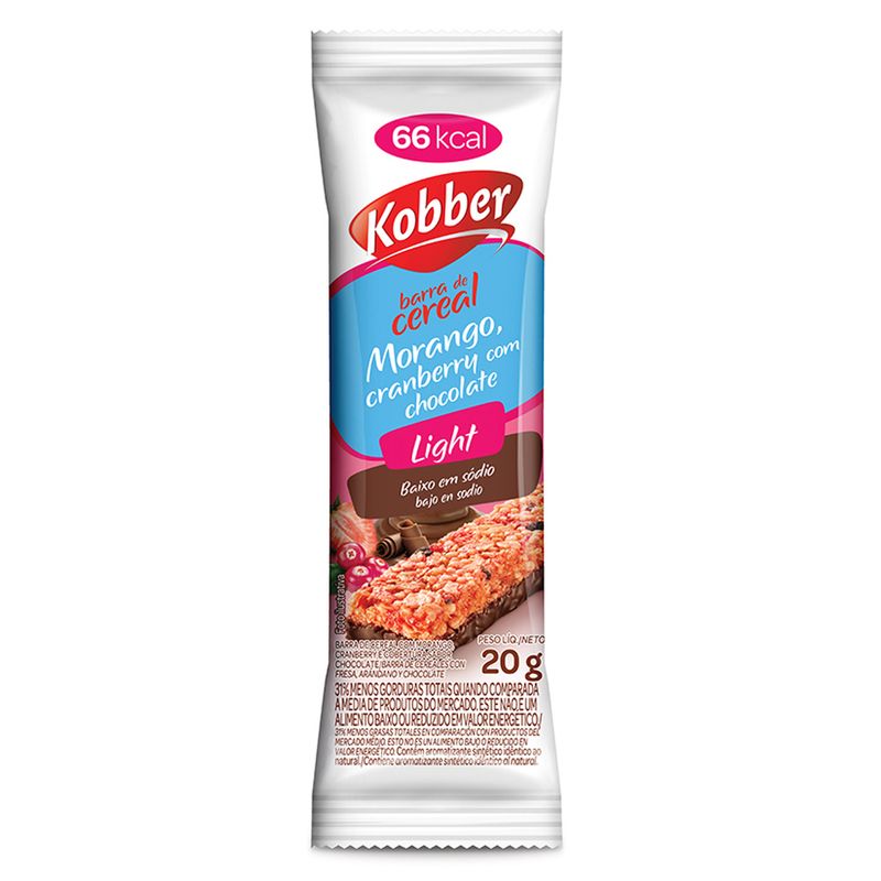 Barra de Cereal Kobber Light Morango e Chocolate (7891772155332)