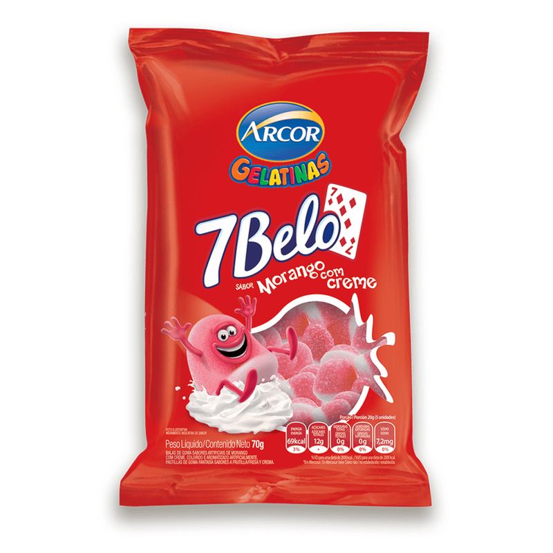Bala Gelatina 7 Belo Morango 70g (7790580413422)