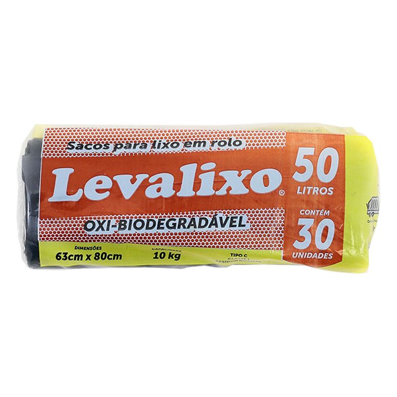 Saco Para Lixo Em Rolo Levalixo 50L (7897895800951)