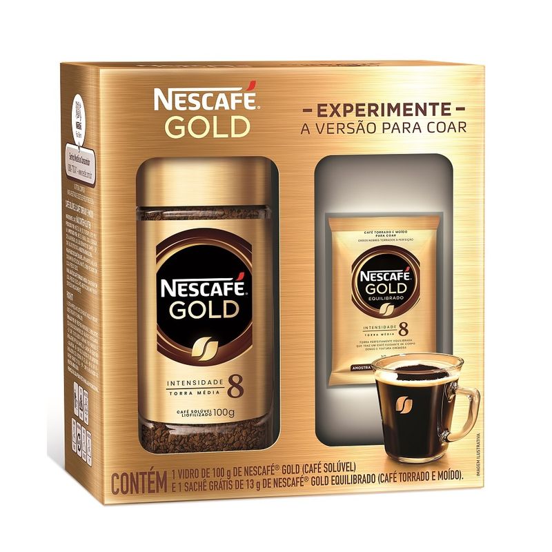 Cafe Nescafe Gold 100g Vidro Grátis Gold Equilibrado 13g (7891000747438)