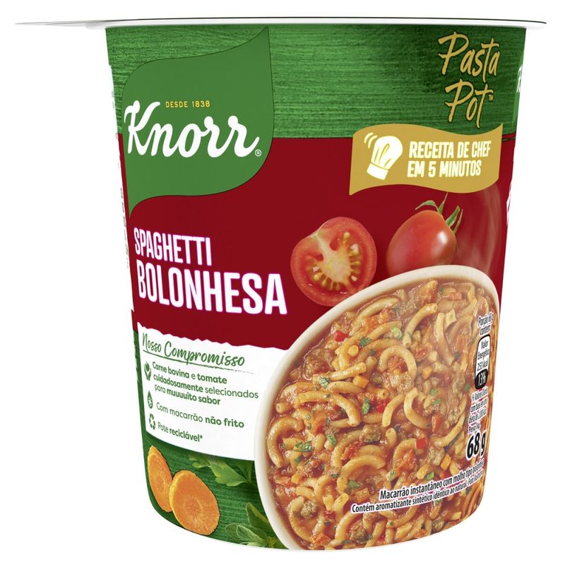 Macarrão Instataneo Knorr Pote Bolonhesa 68G (7891150079434)