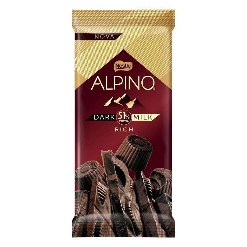 Chocolate Nestlé Alpino Dark Cacau Milk 85g (7891000306925)