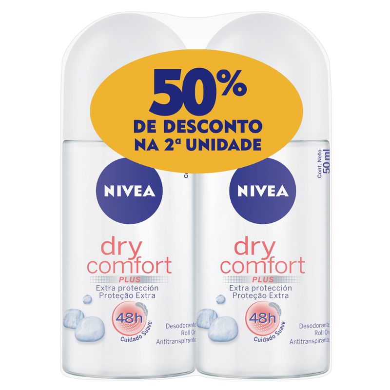 Desodorante Roll Nivea 50ml Fem L2 50 Desc 2 Unid Dry (4005900181015)