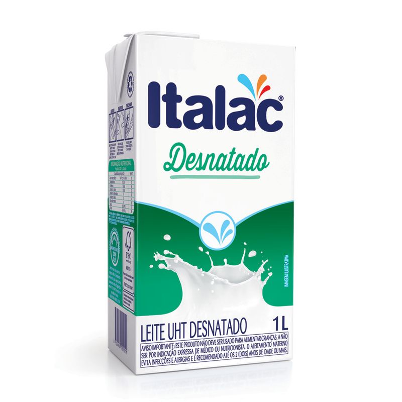 Leite Longa Vida Italac Desnatado 1l (7898080640048)