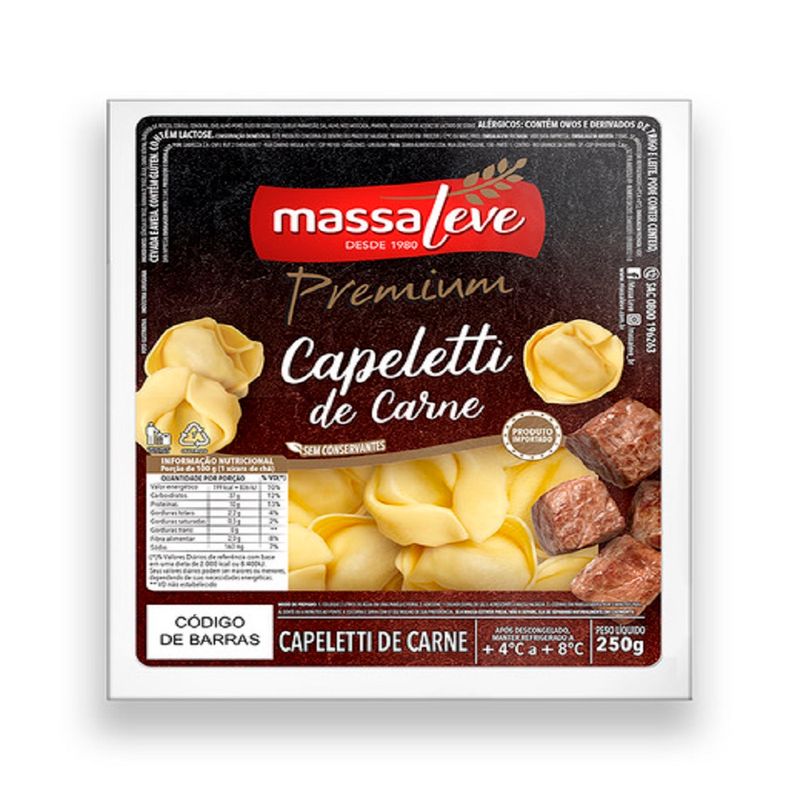 Massa Capeletti Massa Leve Carne 250G (7894904224425)
