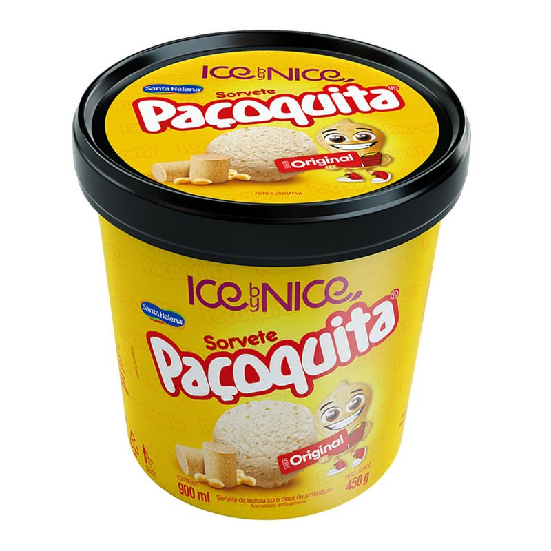 Sorvete Ice By Nice 900ml Paçoquita (7898940814145)