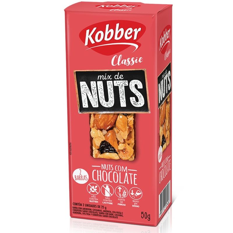 Cereal Barra Nuts Kobber Chocolate 50g Supermercado Savegnago