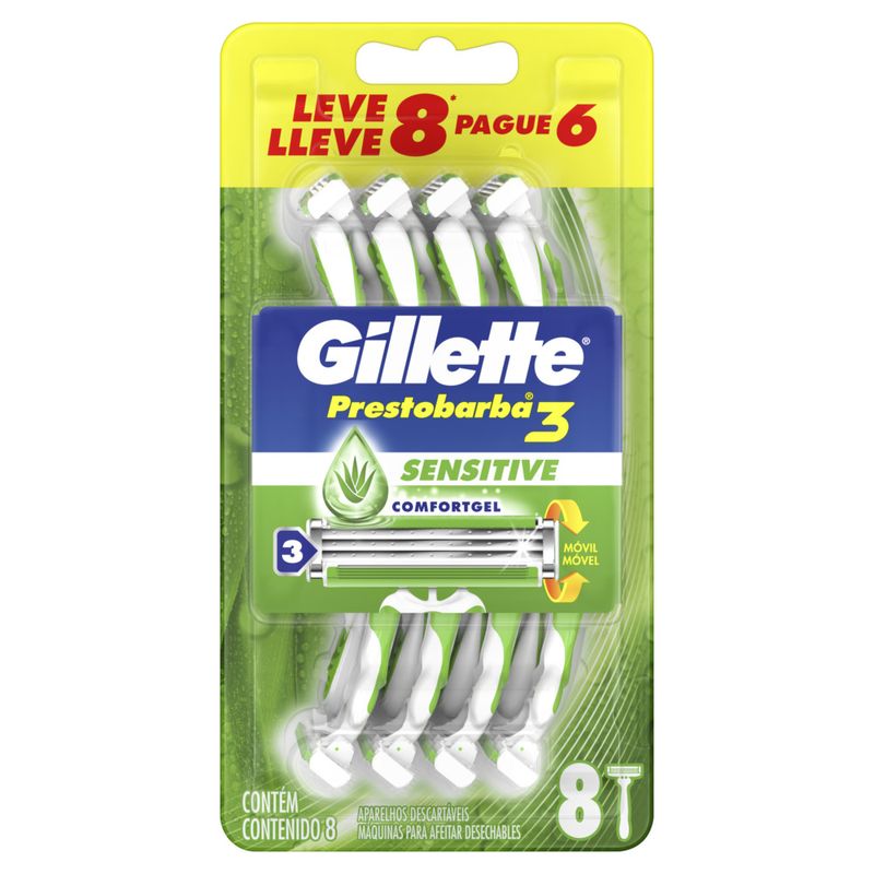 Aparelho Barbear gillette Prestobarba Sensitive (7500435124386)