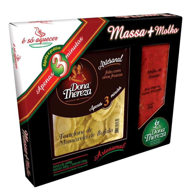 Massa Tortelone Muçarela Búfala e Molho Tomate Dona Thereza 600g (7898058581953)