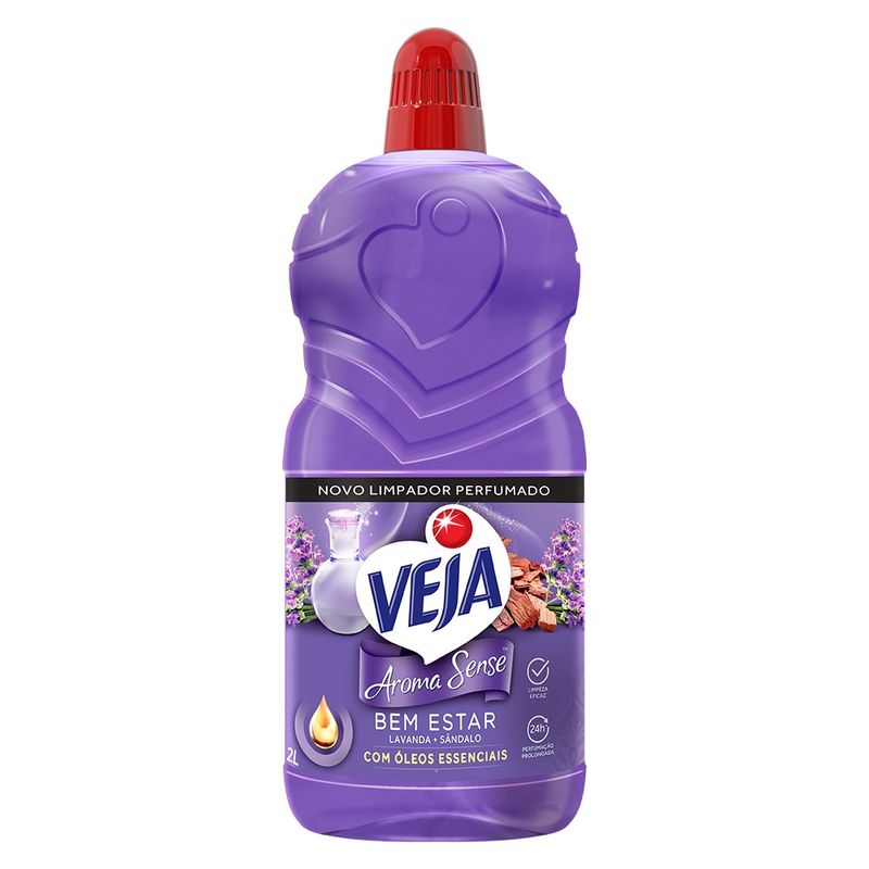 Limpador Perfumado Veja Aroma Sense Bem Estar 2L com óleos essenciais (7891035000812)