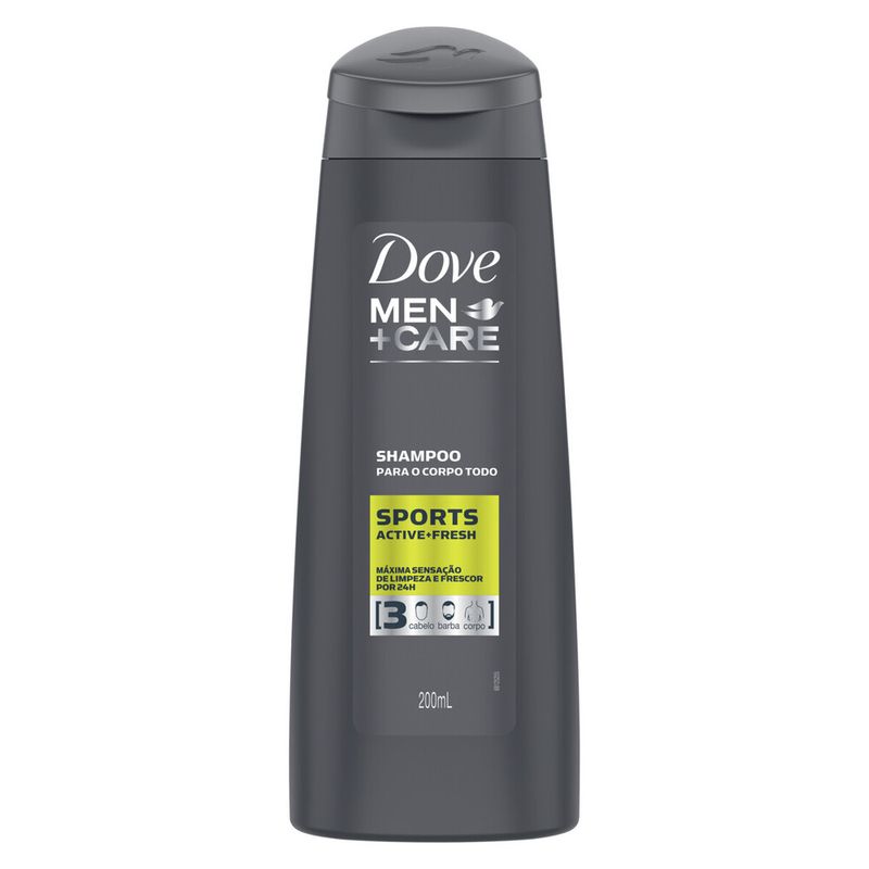 Shampoo Dove 200ml Men Sports 3 Em (7891150068926)