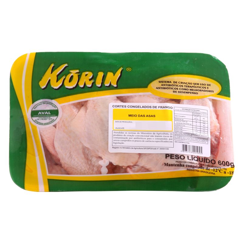 Meio Asa Frango Korin Bandeja 600g (7893753602415)