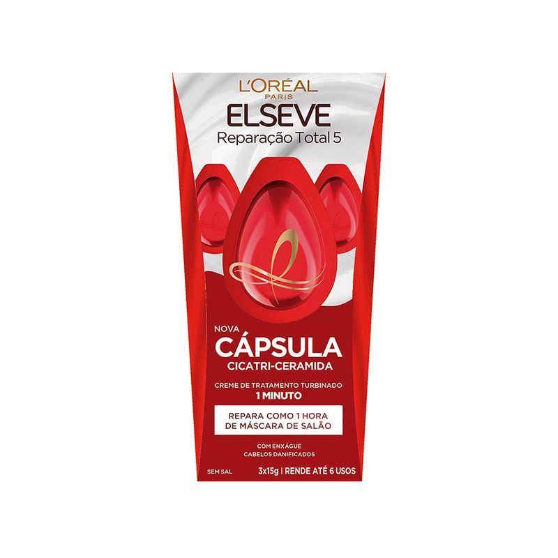 Cápsula de Tratamento L'Oréal Paris Elseve Reparação Total 5, 15g (7899706182812)