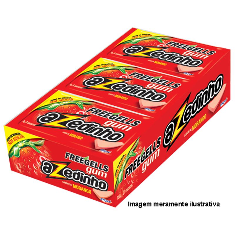 Goma Mascar Freegells Azedinho 8g Zero Morango (7891151034906)