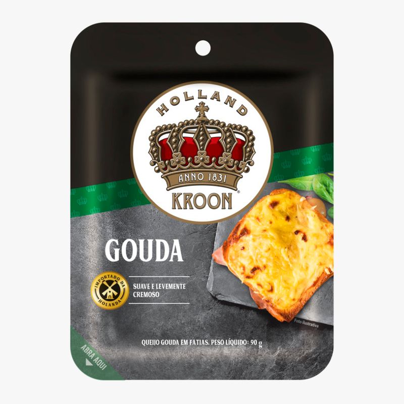 Queijo Gouda Kroon 90g Fatiado (7898963213215)