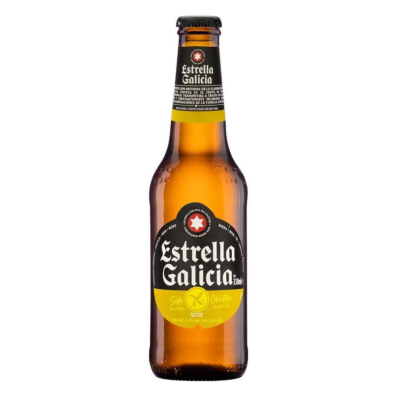 Cerveja Estrela Galicia Long Neck Sem Glúten 330ml (8412598005893)