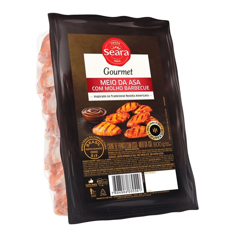 Meio da asa barbecue Seara Gourmet 800g (7894904256587)