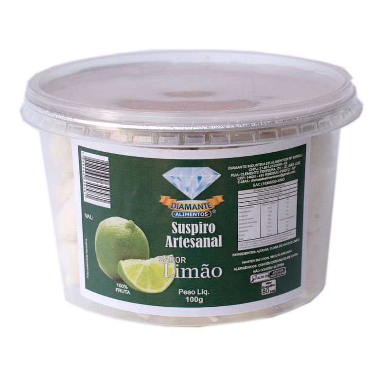 Suspiro Diamante Artesanal Limão Siciliano 100g (7898960649581)