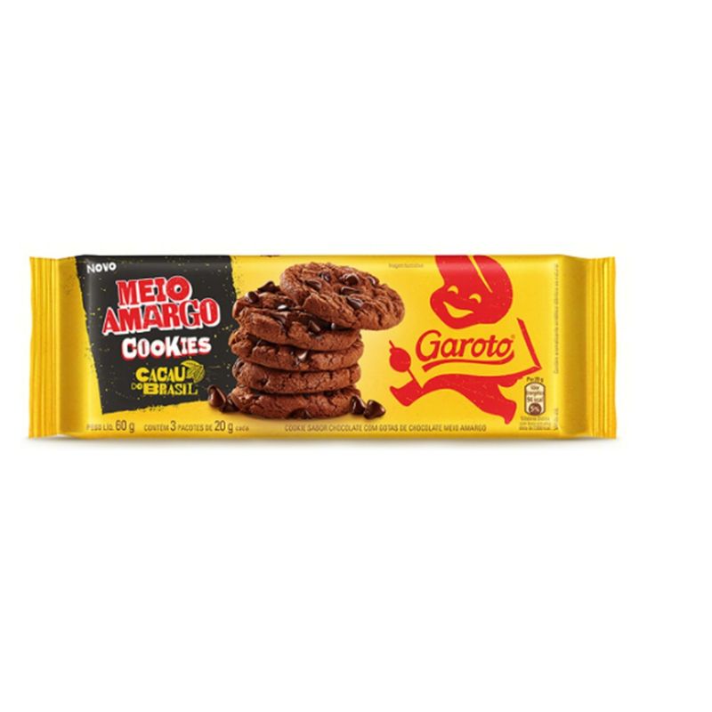 Cookie Garoto Gotas Chocolate Meio Amargo 60g (7891008122268)