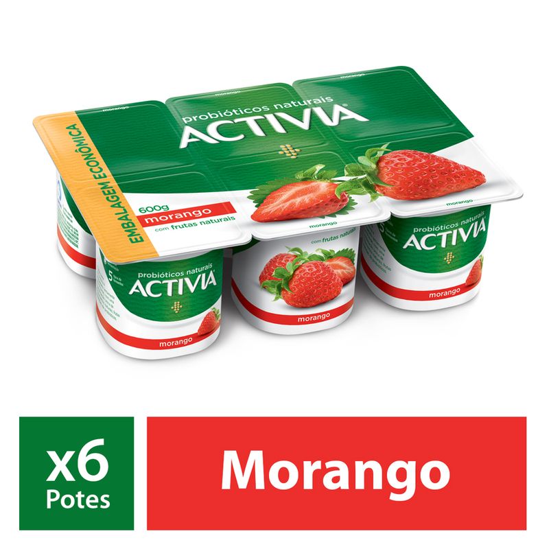 Activia Polpa Morango 600g 6 unidades (7891025114680)