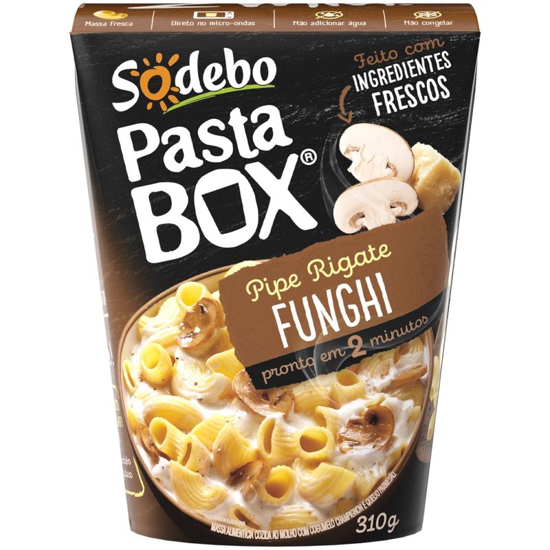 Pipe Rigate Funghi Pasta Box Sodebo 310g (7898666220275)