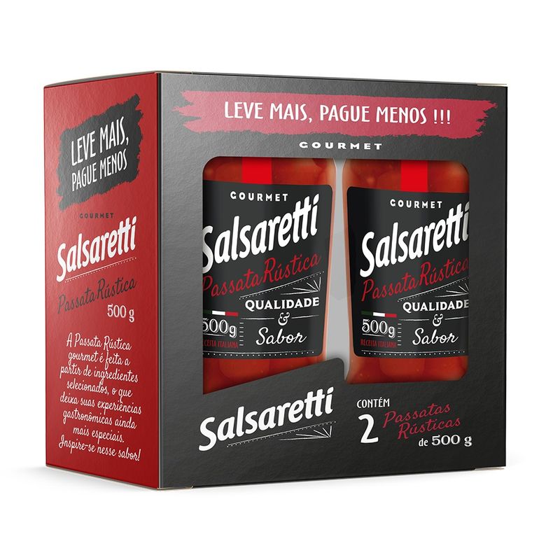 Passata Tomate Rústica Salsaretti 500g Com 2 Lv Mais Pg Men (7898930142937)