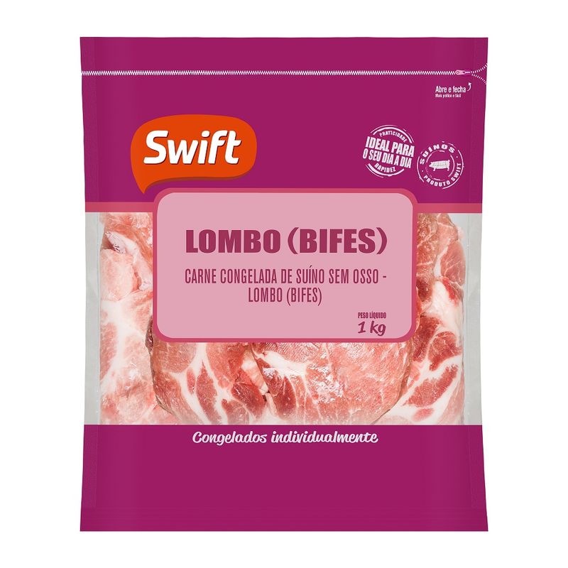 Carne Suína Lombo Swift 1kg Bifes (7899567242786)