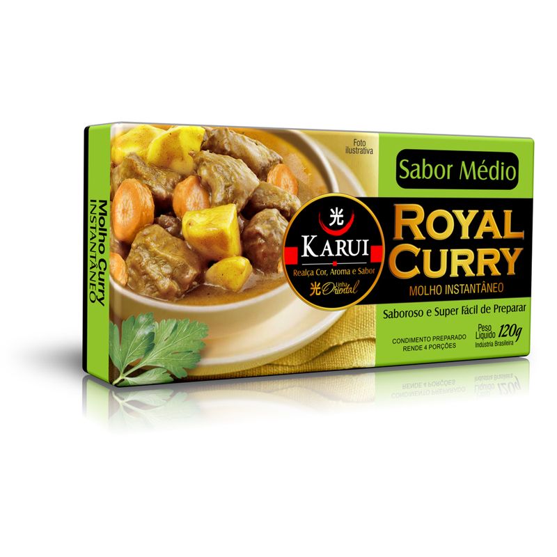 Caldo Tablete Royal Karui Curry Médio 120g (7898270967382)