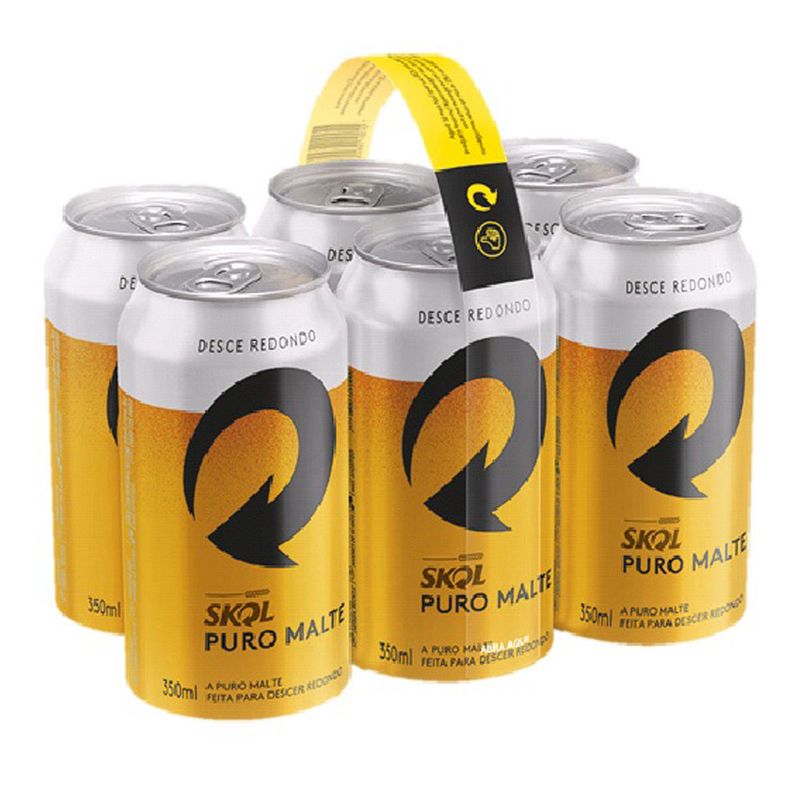 Cerveja Skol Puro Malte 350ml Lata Com 6 Leve Mais Pague Men (7891991298926)