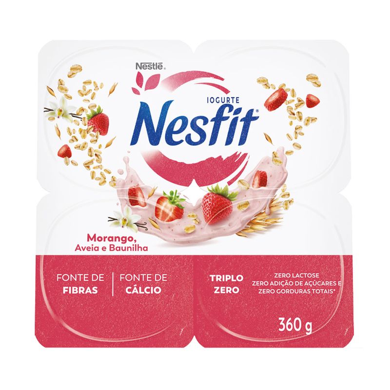 Iogurte Polpa Nesfit 360g Triplo Zero Morango Aveia Baunilha (7891000357804)